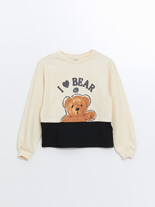 Bisiklet Yaka K?z ?ocuk Sweatshirt ve ?ort Etek - Waikiki фото 2