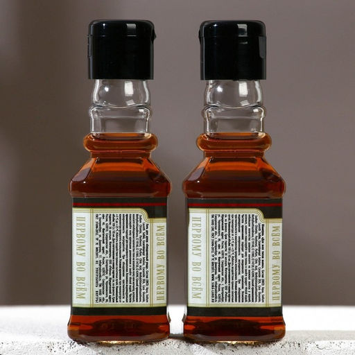 Подарочный набор косметики На удачу, гель для душа и шампунь для волос во флаконах виски, 2?100 мл, Чистое счастье  фото 4