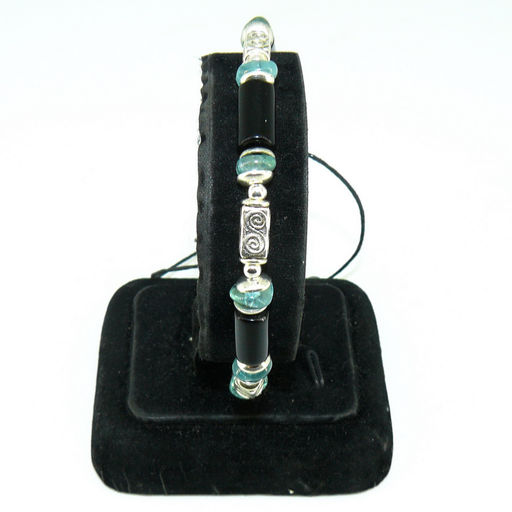 Браслет шамбала из берилла, агата и гематита 21-23 см - мужской - Сувенир-камни фото 2