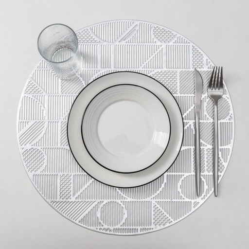 Набор салфеток сервировочных на стол Доляна Бурлеск, 4 шт, d=38 см, цвет серебряный  фото 13