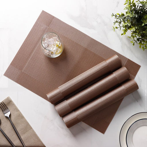 Салфетки сервировочные на стол Доляна «Шахматы», 45×30 см, 4 шт., светло-коричневые