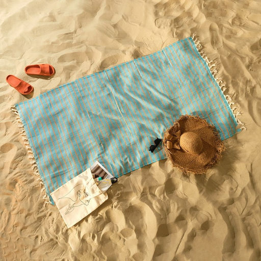 Пештемаль Полосы 100х180 см, голубой - Lovelife фото 8