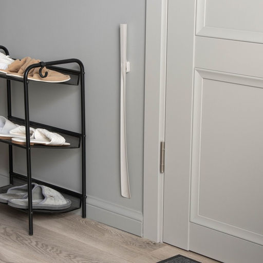 Ложка для обуви с магнитным держателем, 61.5×4.1×2 см, белая