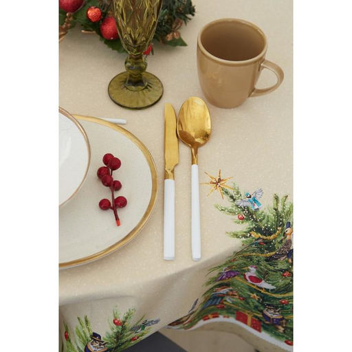 Скатерть новогодняя Этель Noble Christmas d=220 +/- 3см с ГМВО, 100% хлопок, саржа 190 гр/м2  фото 10