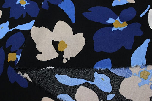 Штапель Лоретта цв.черный, ш1.45м, вискоза-100%, 100гр/м.кв - Купава фото 6