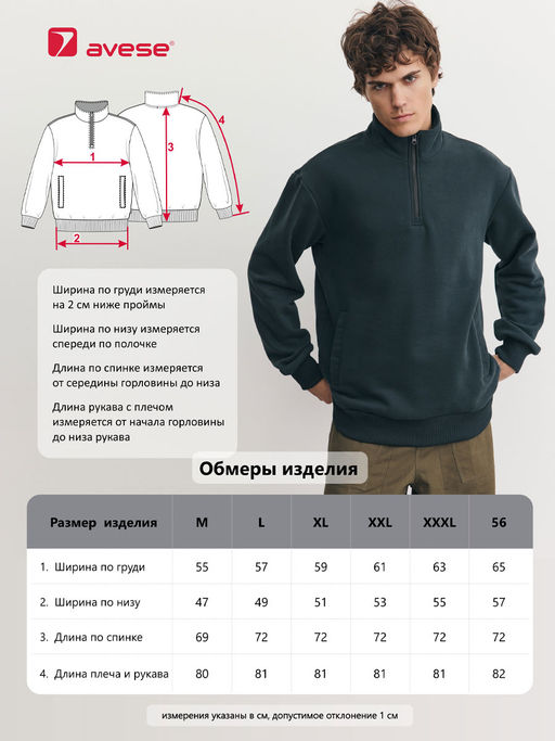 Толстовка мужская 25134-510 футер - Avese фото 98