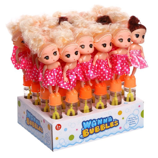 Цена за 24 шт. Мыльные пузыри Кукла тёмная 2,5х2,5х19,5 см - Simaland фото 2