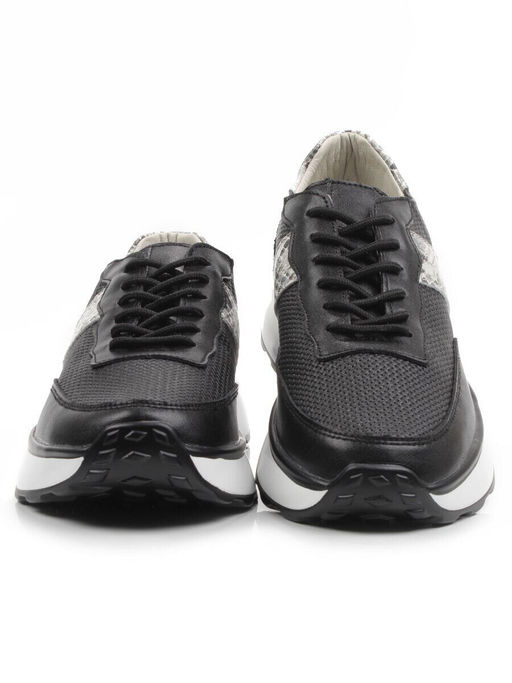 03-C129-1 BLACK Кроссовки женские (натуральная кожа)