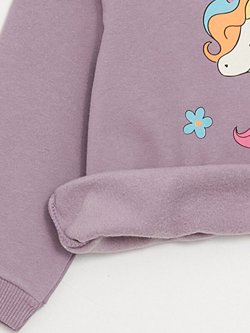 Bisiklet Yaka Uzun Kollu Bask?l? K?z Bebek Sweatshirt ve Tayt 2li Tak?m - Waikiki фото 3