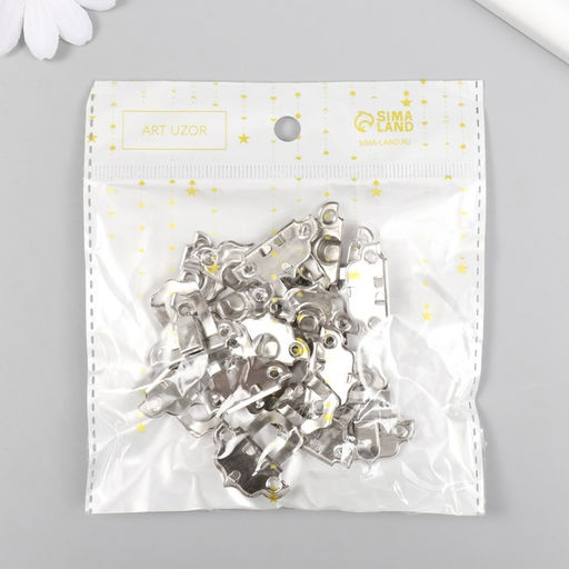 Замок металл для шкатулки серебро + гвозд. набор 10 шт 2,9х3 см - Арт узор фото 4