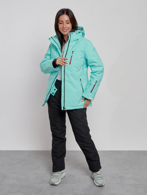 Горнолыжная куртка женская зимняя бирюзового цвета 3331Br - Chunmai фото 8