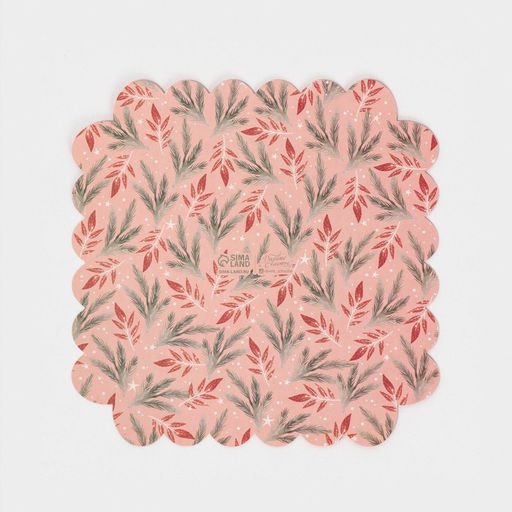 Цена за 5 шт. Коробка для кондитерских изделий новогодняя с пластиковой крышкой «С Новым годом», 21×21×3 см