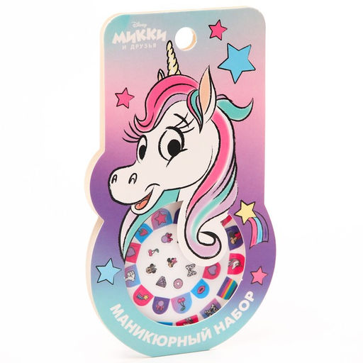 Цена за 2 шт. Наклейки для ногтей детские, Минни маус и единорог - Disney фото 4