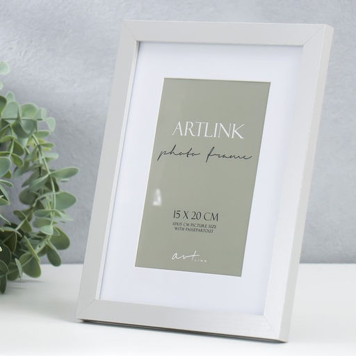 Фоторамка для фото 15×20 см Ellis, МДФ, с паспарту, серебро