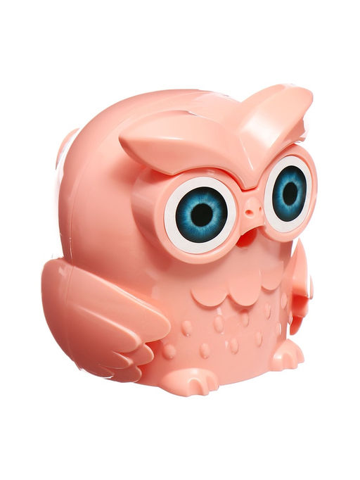 Точилка для карандашей механическая Calligrata «Сова», с контейнером, персиковая