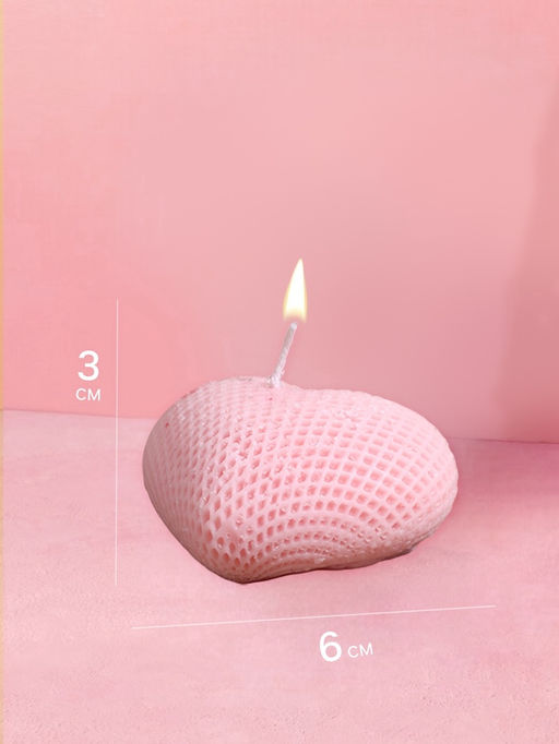 Свеча фигурная формовая Сердце в сеточку, 4?6?3 см, соевый воск, МИКС