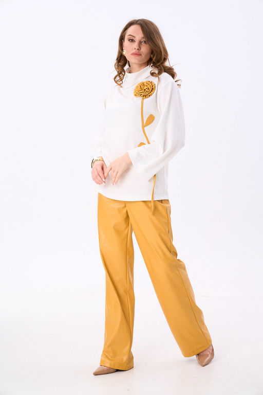 Костюм NIKVA н922-7 молоко и горчица  фото 5