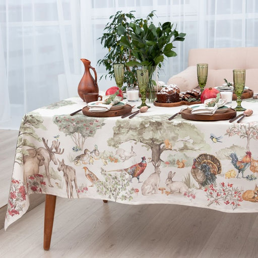Скатерть «Этель» Forest landscape: 148×112 ±2 см с ГМВО, 100% хлопок, саржа 190 г/м²