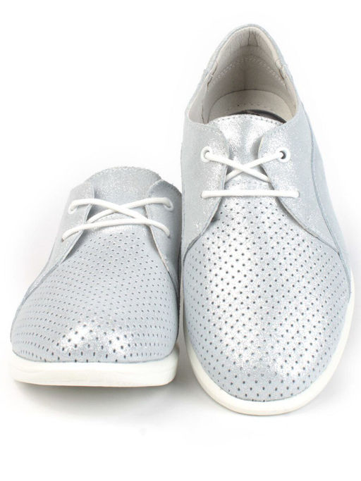 05-DF99-21P LT. BLUE Полуботинки женские спортивные (натуральная кожа) - Фабричный китай фото 9