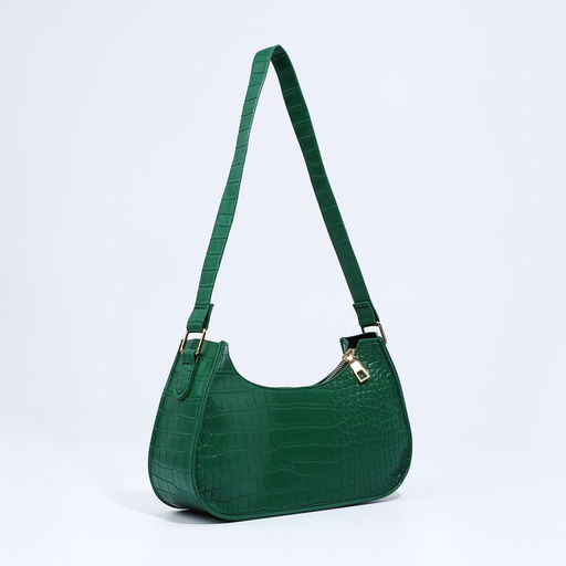 Сумка-багет на молнии, цвет зелёный - Simaland фото 3