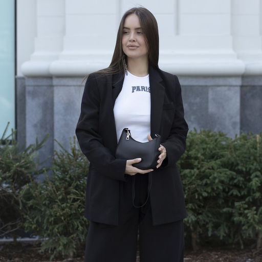 Сумка багет из искусственной кожи,19х15х6.5 см, чёрный цвет - Nazamok фото 9