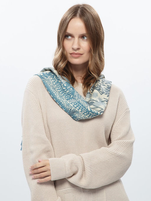 Платок жен. шелк+шерсть+мод 120х120 E16-8226-11 - Eleganzza фото 4