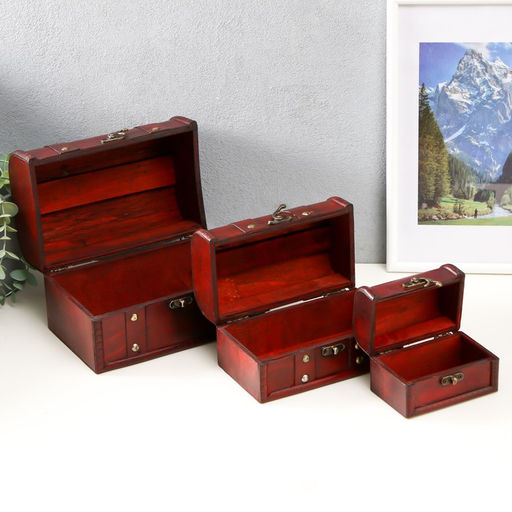 Набор шкатулок для украшений «Сундучок. Винтаж», дерево, 3 шт.