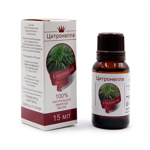 Эфирное масло ЦИТРОНЕЛЛА Планета Ароматов 15мл Удача, любовь, процветание
