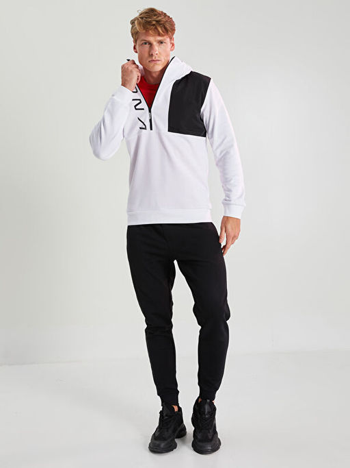 Uzun Kollu Bask?l? Erkek Spor Hoodie - Waikiki фото 3