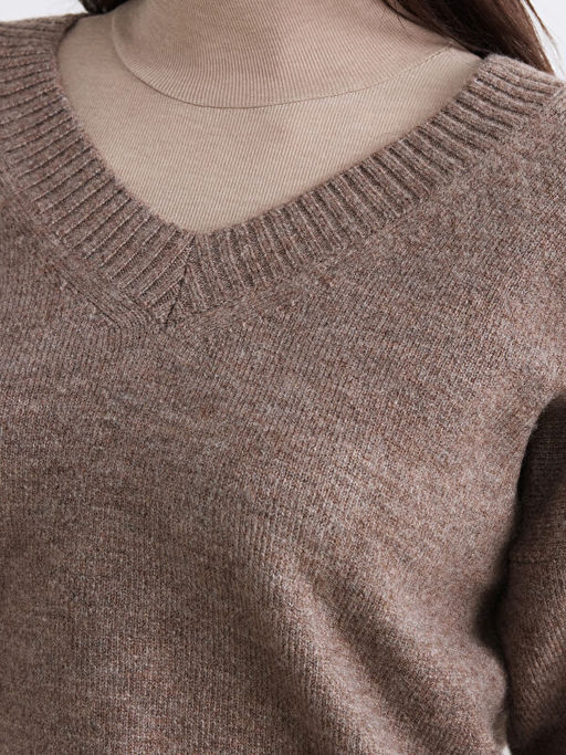 V Yaka Oversize Kad?n Triko Kazak