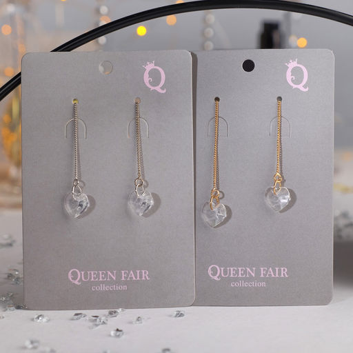 Серьги висячие со стразами Цепочки элегант, цвет МИКС, 5,2см - Queen fair фото 2