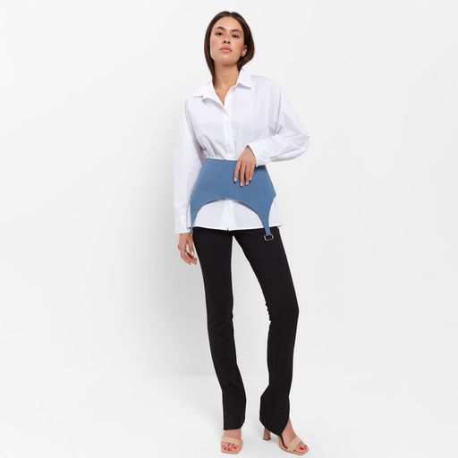 Юбка баска женская джинсовая MIST: Denim, размер 48, синяя
