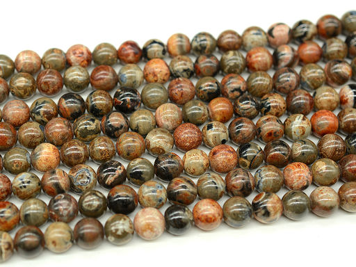 Бусины из агата крейзи тонированного шарик 12мм цв.рыжий, 36см, 32 бусины Радуга камня