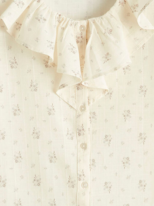 F?rf?rl? Yaka ?i?ek Bask?l? K?z ?ocuk G?mlek