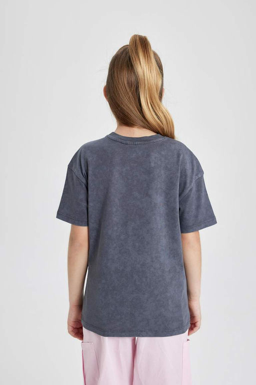 Футболка оверсайз с короткими рукавами Розовая пантера для девочек - Defacto фото 9