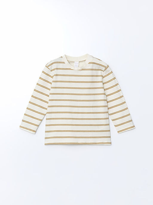 Bisiklet Yaka ?izgili Erkek Bebek Ti??rt