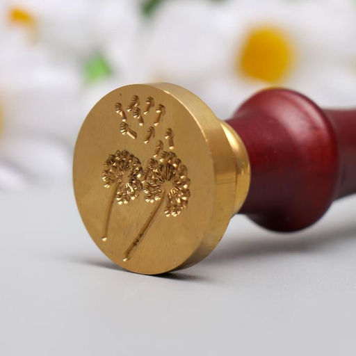 Печать для сургуча с деревянной ручкой Одуванчики, 9?2.5?2.5 см