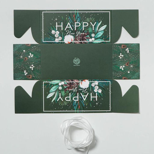 Цена за 5 шт. Коробка для капкейка Happy New year, Новый год, 16×8×7.5 см