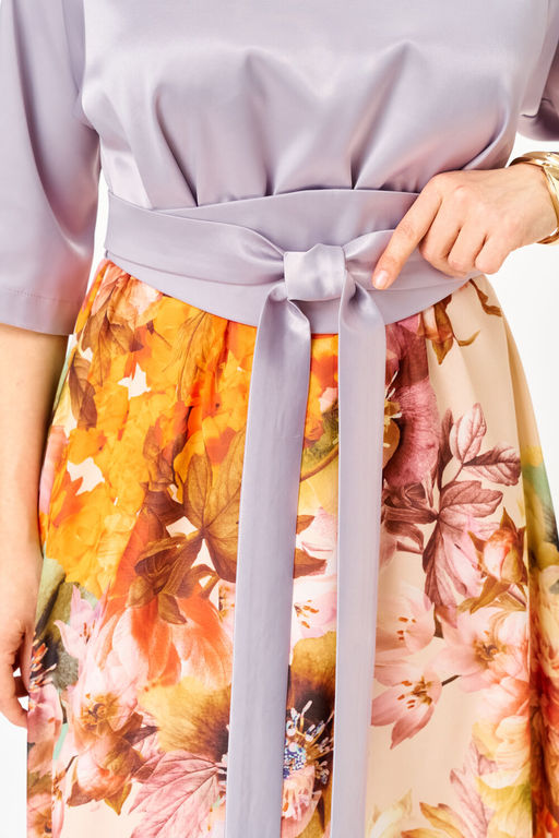 Платье Anastasia Mak 1229-Ш лиловый+ цветы  фото 7