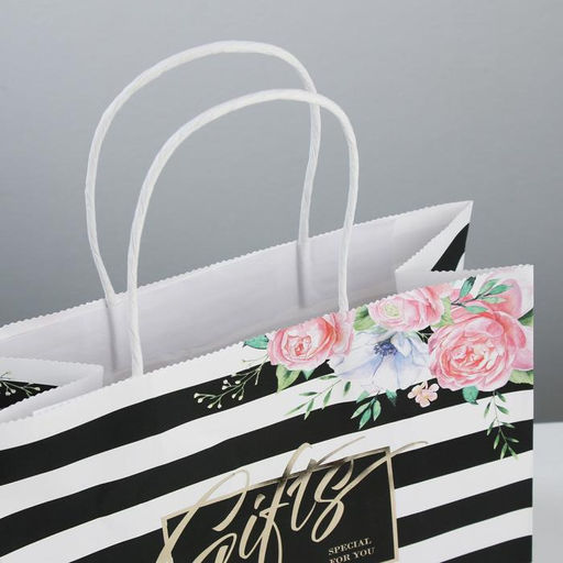 Цена за 2 шт. Пакет подарочный крафтовый, упаковка, Gifts, 25?22?12 см