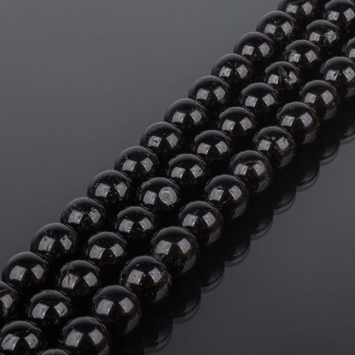 Бусины для украшений из черного Турмалина (Шерл) (46 бусин) 38 см