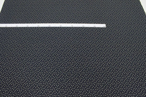 Муслин двухслойный с эф.фактурной стежки Микро цветочки на чернильно-черном, ш.1.4м, хл-100% - Купава фото 3