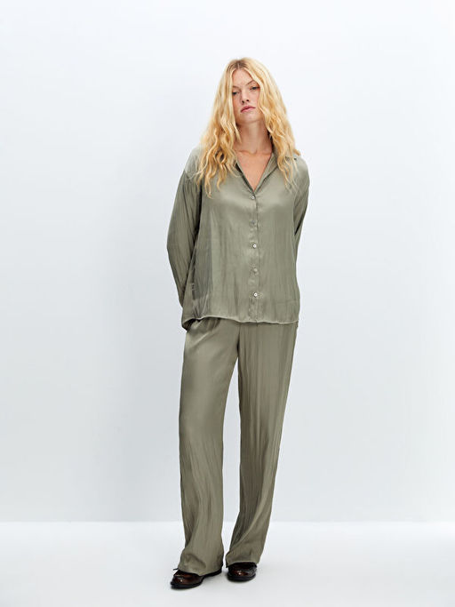 Oversize Saten Kad?n G?mlek