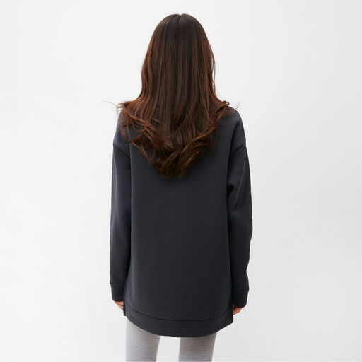 Свитшот женский удлинённый с начёсом MIST Cozy style, графит, размер 52