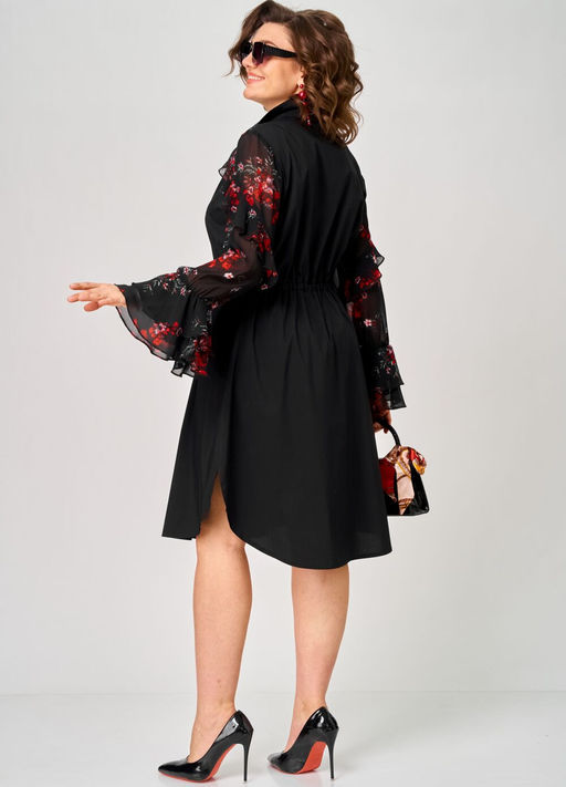 Платье EVA GRANT 7229 черный+принт