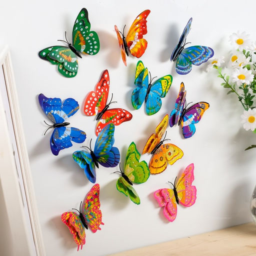 Цена за 100 шт. Магнит пластик Бабочка золотые блики двойные крылышки 9,5х7 см - Simaland фото 2