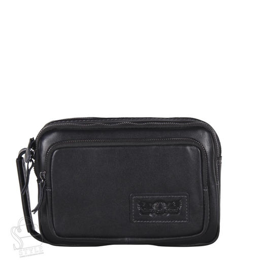 Сумка мужская кожаная 4039-1TR black Tough Ryder