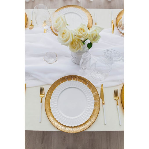 Тарелка подстановочная Magistro Бурлеск, d=33 см, стекло, золотая фото 6