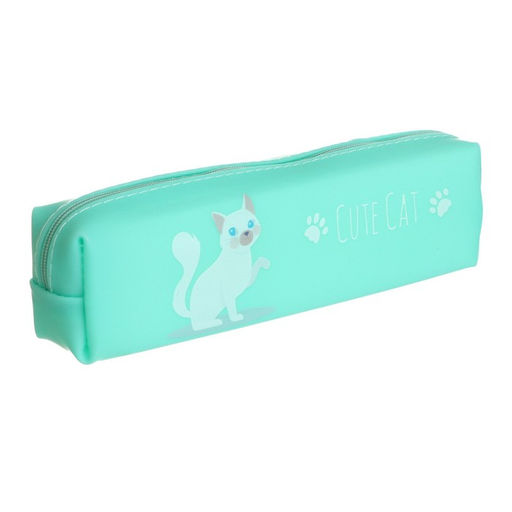 Пенал школьный на молнии «Кошечка», МИКС