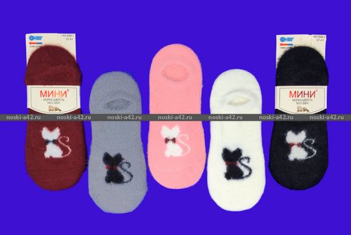 Цена за 10 пар. МИНИBS носки женские укороченные ангора НОРКА ШЕРСТЬ Кошечка 37-41 (фактически 37-41) - Weiwei фото 9